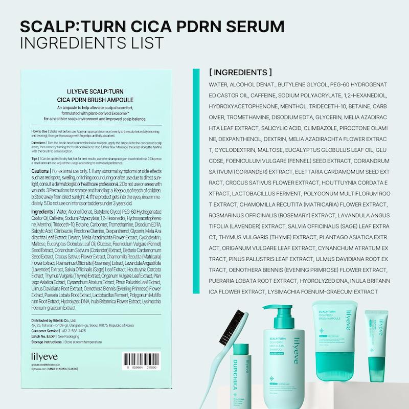 سرم اسکالپ محرک رشد و احیا PDRN مو لیلیوئه lilyeve SCALPTURN Cica PDRN Scalp Serum