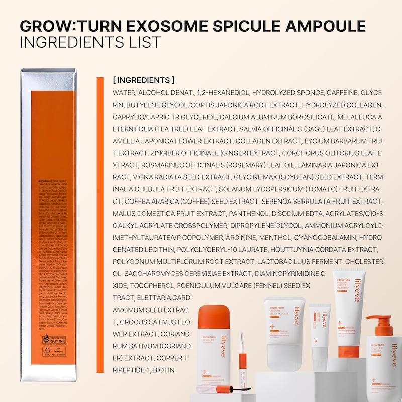 اسکالپ اگزوزوم تقویت کننده و رشد فوری مو لیلیوئه lilyeve GROWTURN Exosome Spicule Ampoule 3000