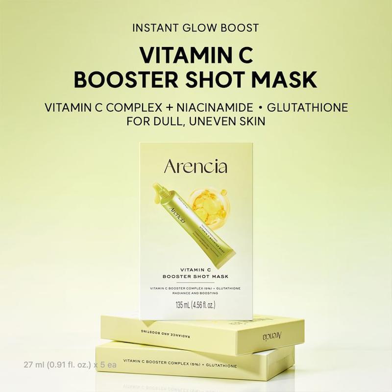 ماسک ویتامین سی و گلوتاتیون آرنسیا درخشان و روشن کننده ARENCIA Vitamin C Booster Shot Mask