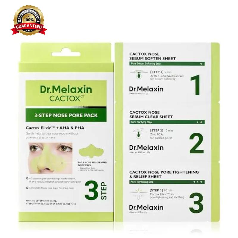 پک ماسک بینی 3 مرحله کاکتوس دکتر ملاکسین DR.MELAXIN CACTOX 3-Step Nose Mask Pack