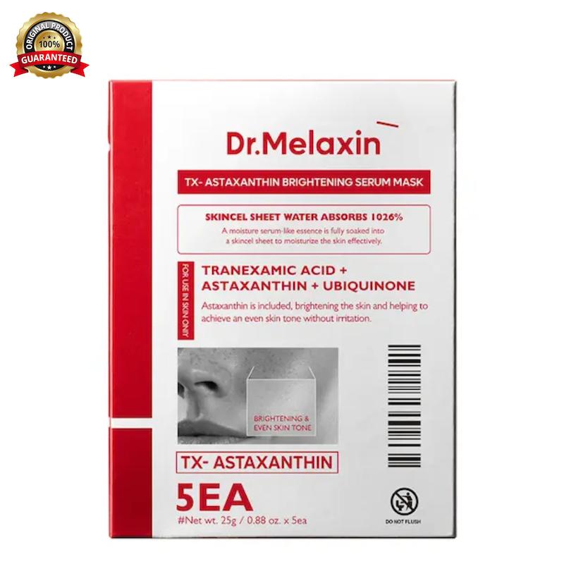 ماسک ورقه ای آستازانتین روشن کننده دکتر ملاکسین Dr.Melaxin TX Astaxanthin Whitening Serum Mask Pack