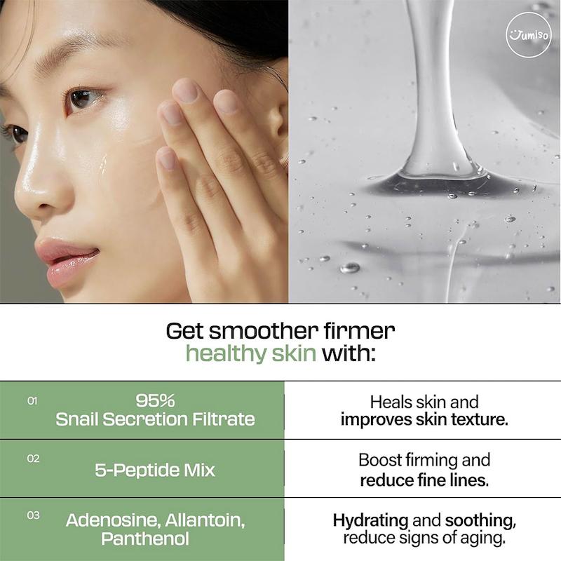 اسنس آبرسان و ترمیم کننده حلزون و پپتاید جومیسو حجم 140 میلی لیترJumiso Snail Mucin 95 + Peptide Essence 140ml