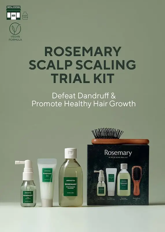 ست مسافرتی مراقبت از مو 4 تکه رزماری آروماتیکا | Aromatica Rosemary Scalp Scaling Trial Kit