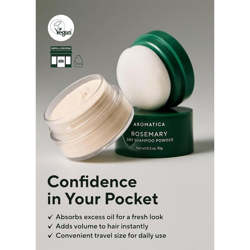 پودر شامپو خشک رزماری آروماتیکا | Aromatica Rosemary Dry Shampoo Powder