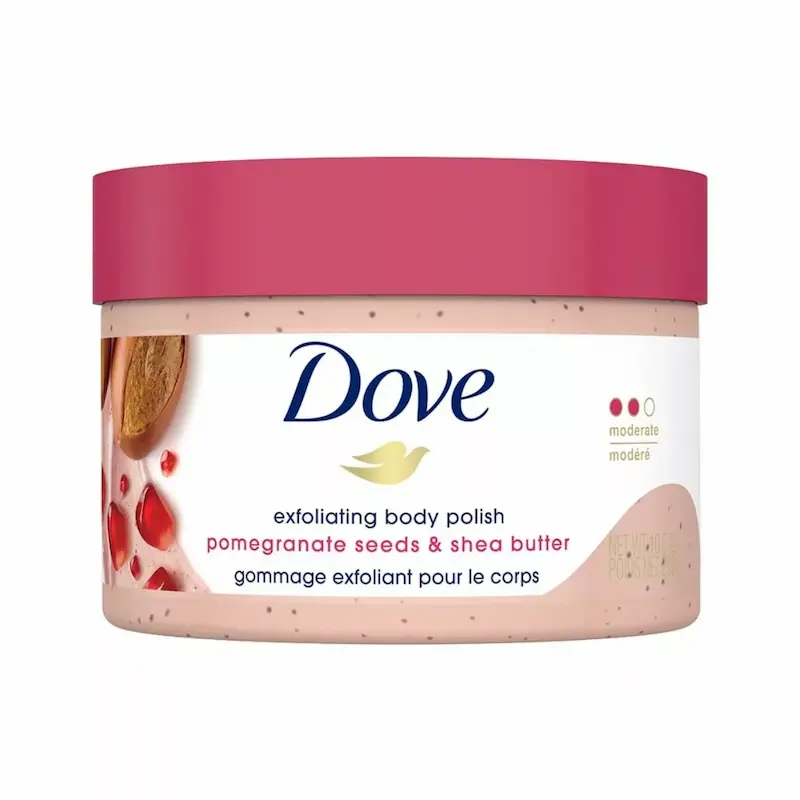 اسکراب بدن داو رایحه انار و بادام Dove Exfoliating Body Polish Scrub For Silky, Soft Skin Pomegranate & Shea Butter Body Scrub