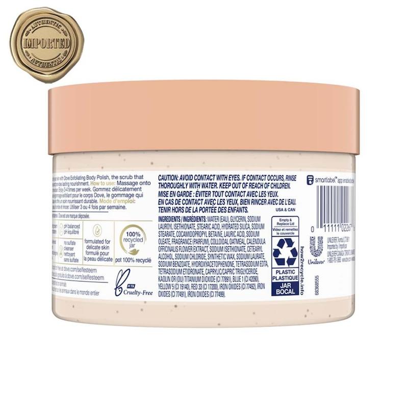اسکراب بدن داو رایحه جو و کالاندولا Dove Exfoliating Body Polish Scrub for Silky Skin Oatmeal & Calendula Oil Body Scrub