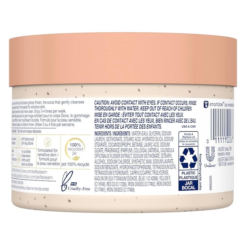 اسکراب بدن داو رایحه جو و کالاندولا Dove Exfoliating Body Polish Scrub for Silky Skin Oatmeal & Calendula Oil Body Scrub