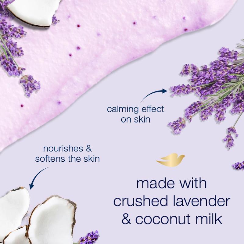 اسکراب بدن داو رایحه لوندر و نارگیل Dove Exfoliating Body Polish Body Scrub Crushed Lavender & Coconut Milk 