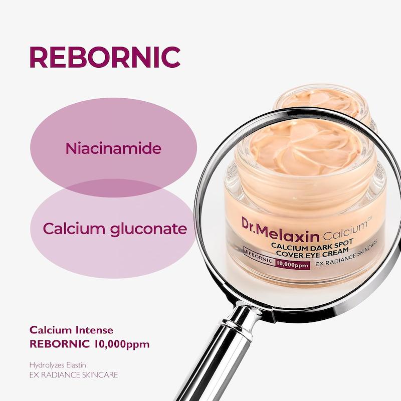 کرم دور چشم کلسیم روشن کننده دکتر ملاکسین calcium dark spot cover eye cream