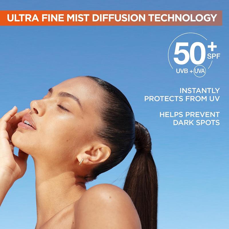 اسپری ضدآفتاب ویتامین C گارنیر قابل استفاده روی آرایش | Garnier Ambre Solaire Vitamin C SPF50+ Invisible Sun Protection Mist