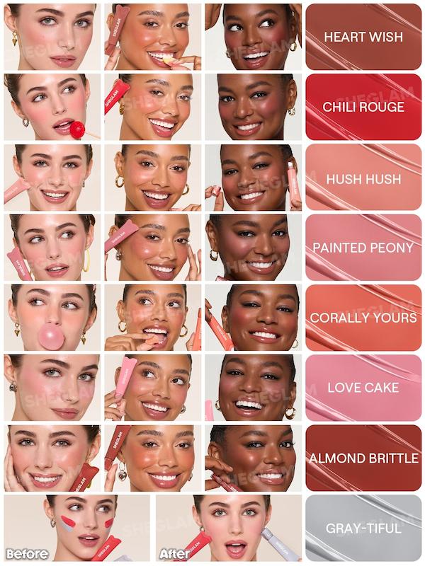 رژگونه مایع مات تیوپی شیگلم Squeeze & Dot matte blush paint-(Sheglam)