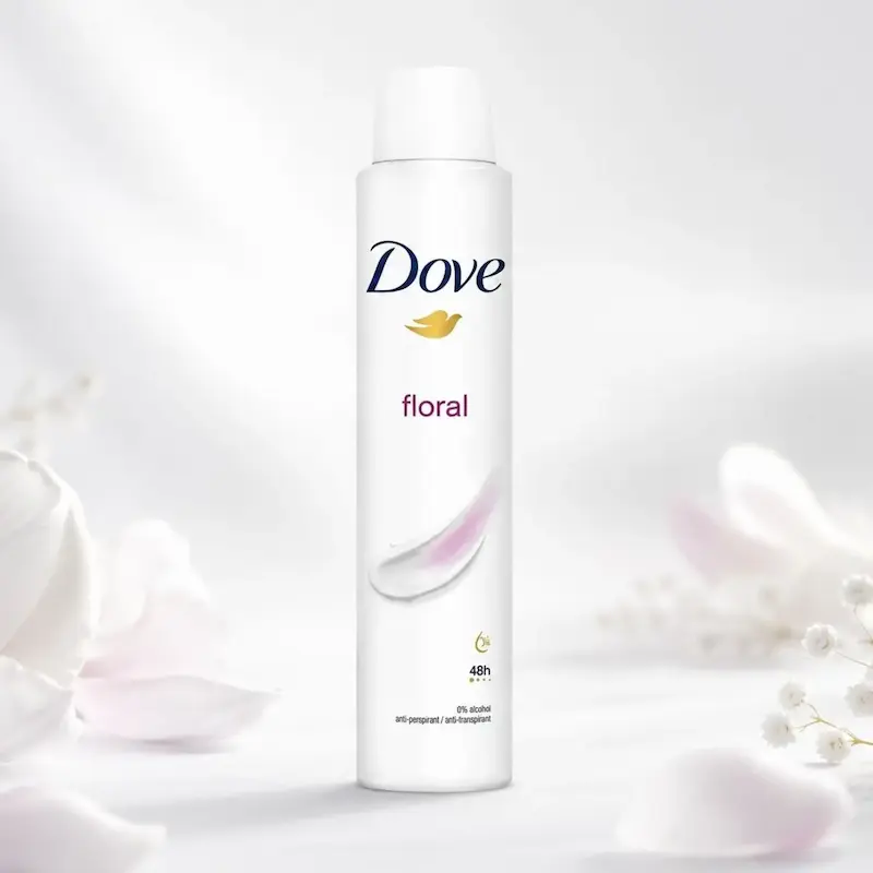 اسپری ضد تعریق زنانه داو Dove مدل Floral 48H حجم 250 میلی لیتر