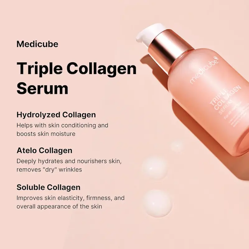 سرم جوان‌ساز مدی‌کیوب مدل تریپل کلاژن حجم ۵۵ میلی‌لیتر Medicube Triple Collagen Serum 55ml