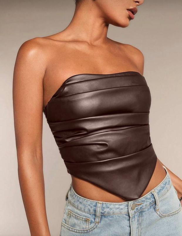 Brown Leather Top