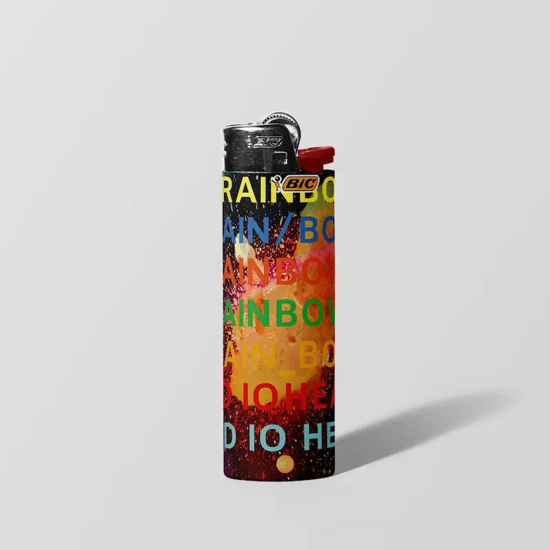 فندک BIC اورجینال سایز بزرگ طرح In Rainbows Radiohead 01