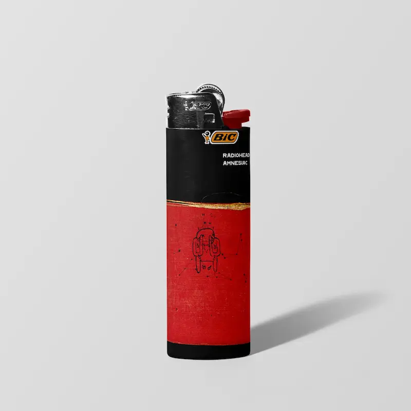 فندک BIC اورجینال سایز بزرگ طرح Amnesiac Radiohead 01