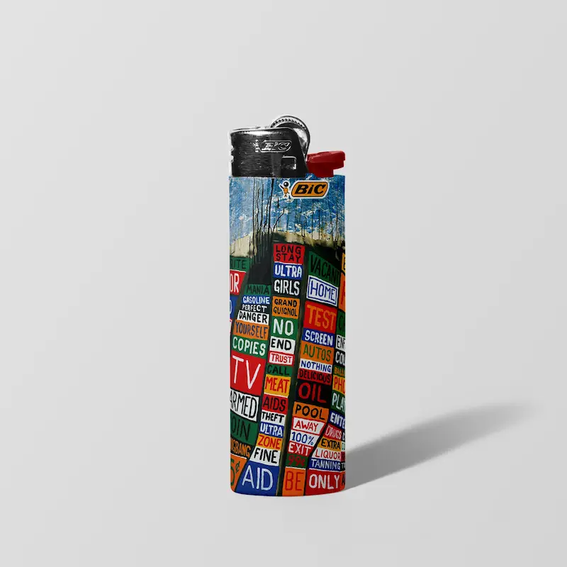 فندک BIC اورجینال سایز بزرگ طرح Hail to the Thief Radiohead 01
