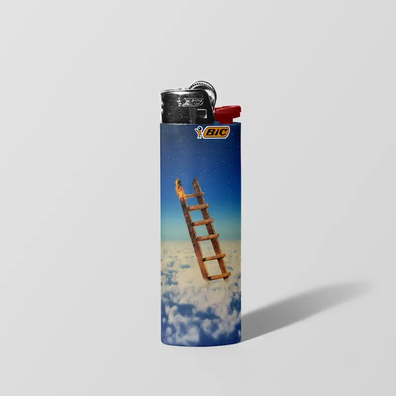 فندک BIC اورجینال سایز بزرگ طرح HIGHEST IN THE ROOM Travis Scott 01