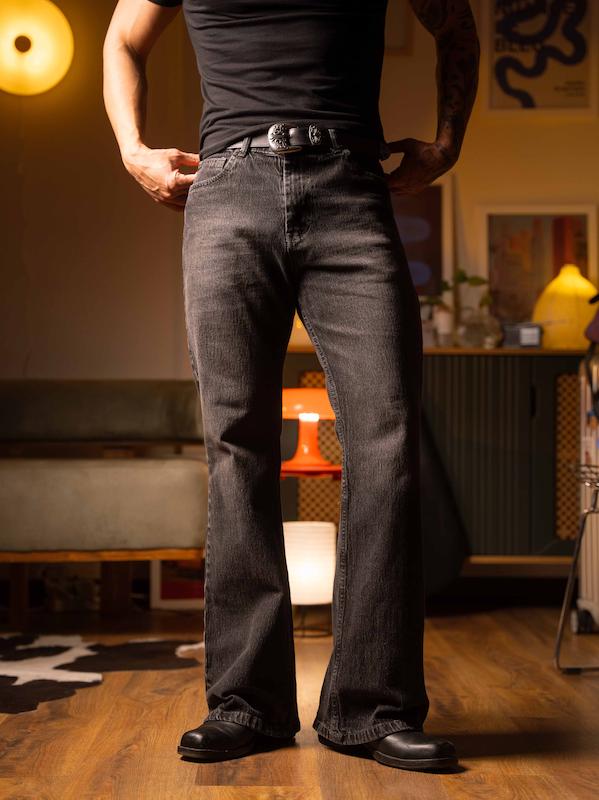 Washed Black Bootcut Denim