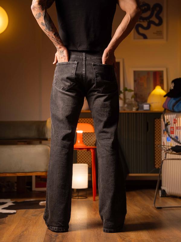 Washed Black Bootcut Denim