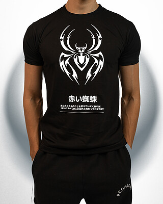 T shirt black spider