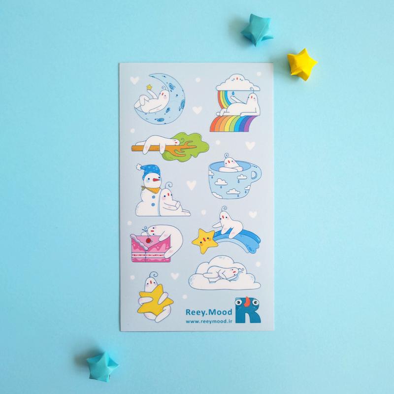 مجموعه استیکر لمیده ها