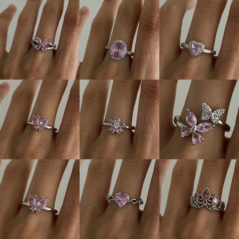 انگشترهای جواهری صورتی 