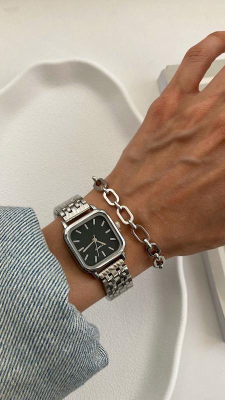 ساعت مربع رولکسی مشکی