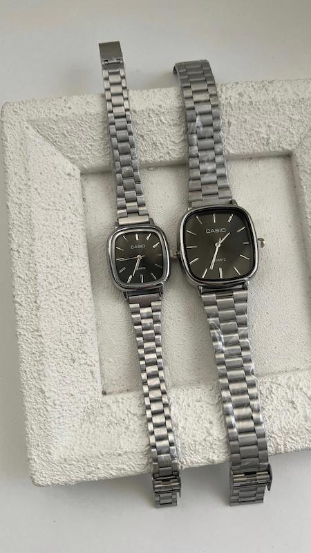 ساعت کاسیو مشکی بند سیلور 