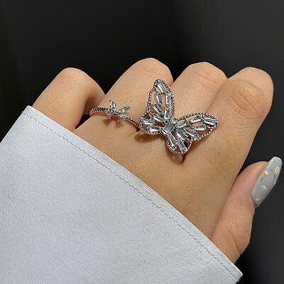 پک انگشتر پروانه جواهری
