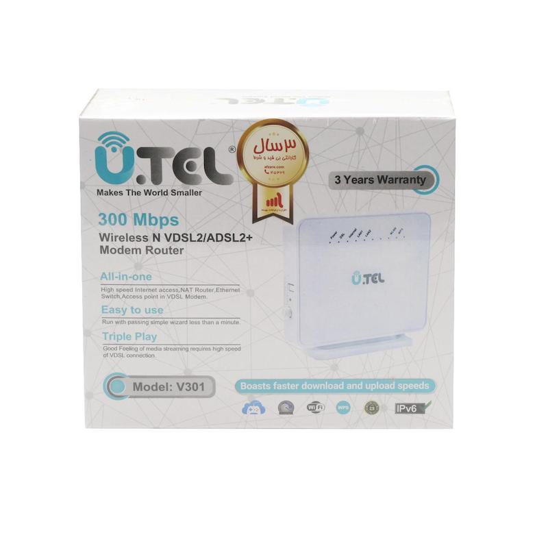 سفید - مودم U.Tel Wireless N VDSL2/ADSL2 Plus مدل V301