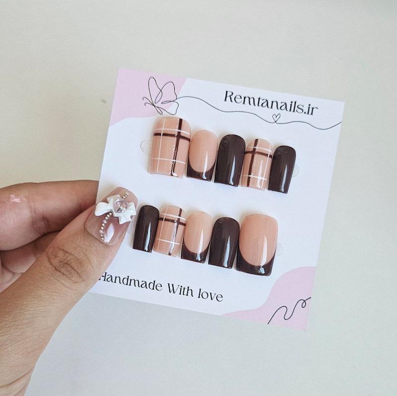 طرح چارخونه قهوه ای