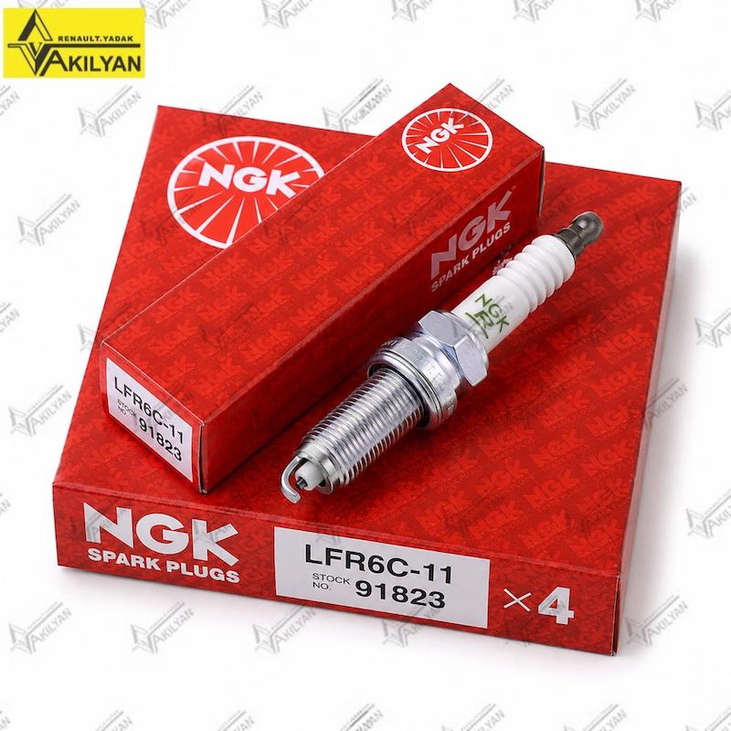 شمع موتور NGK اصلی پایه بلند LFR6C-11 کد 91823 بسته ۴ عددی