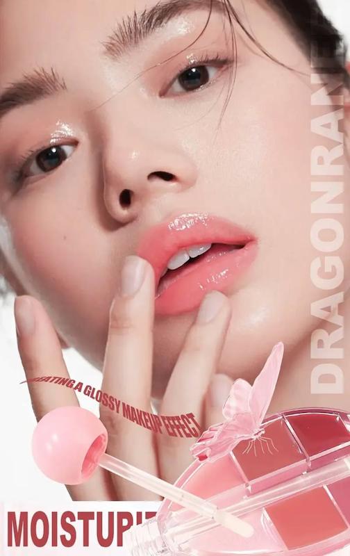 پلت رژ خیس (لیپ گلاس) + اپلیکاتور سیلیکونی dragon ranee