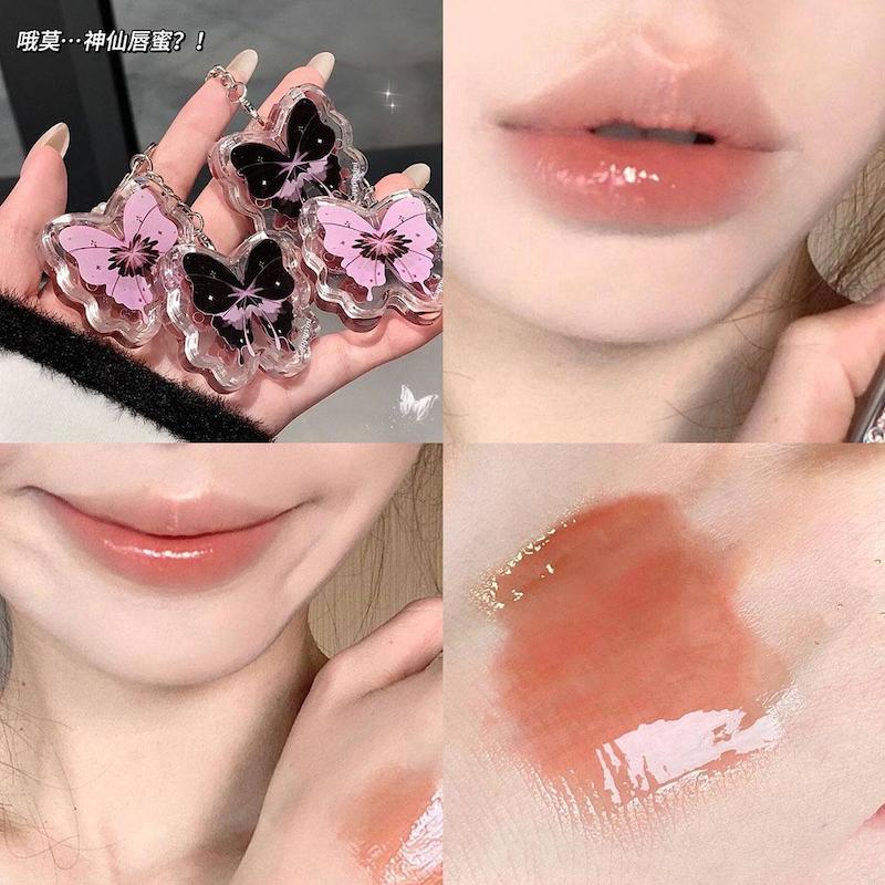 رژ خیس جاکلیدی و براش دار پروانه cappuvini