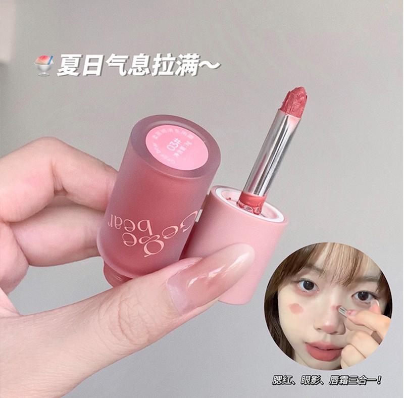 رژ همه کاره و رژگونه و سایه gege bear