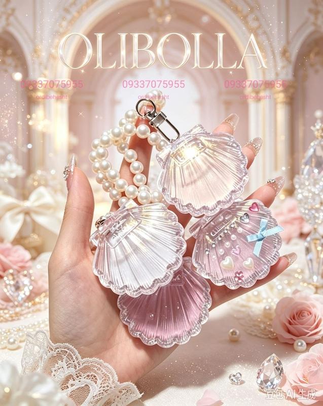 هایلایتر صدفی اولیبولا  Olibolla به همراه چارم و پک استیکر