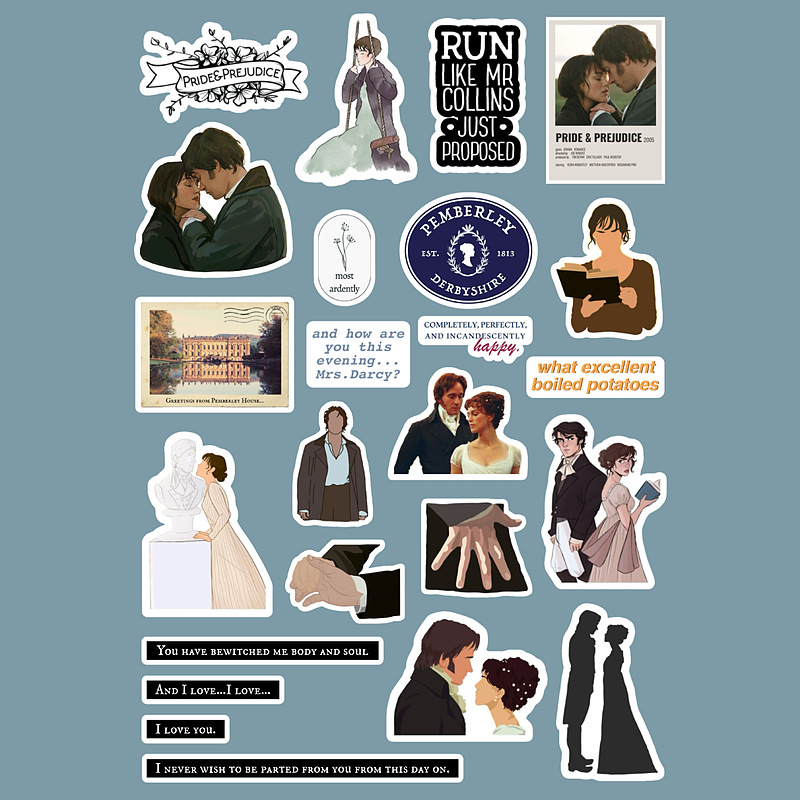 استیکر  pride and prejudice  - کد 1237