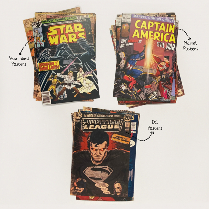 پوستر کامیک های Dc, Star Wars, Marvel 