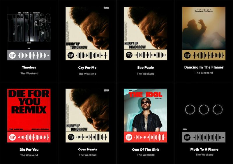 پک اسپاتیفای‌کارت ۸تایی The weekend_ د ویکند