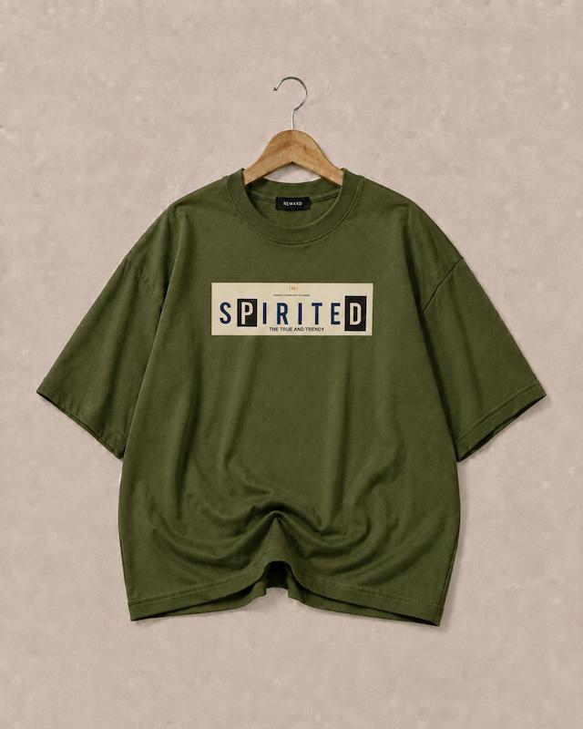 تیشرت دو نخ سبز SPIRITED | کد 85 (عمده)