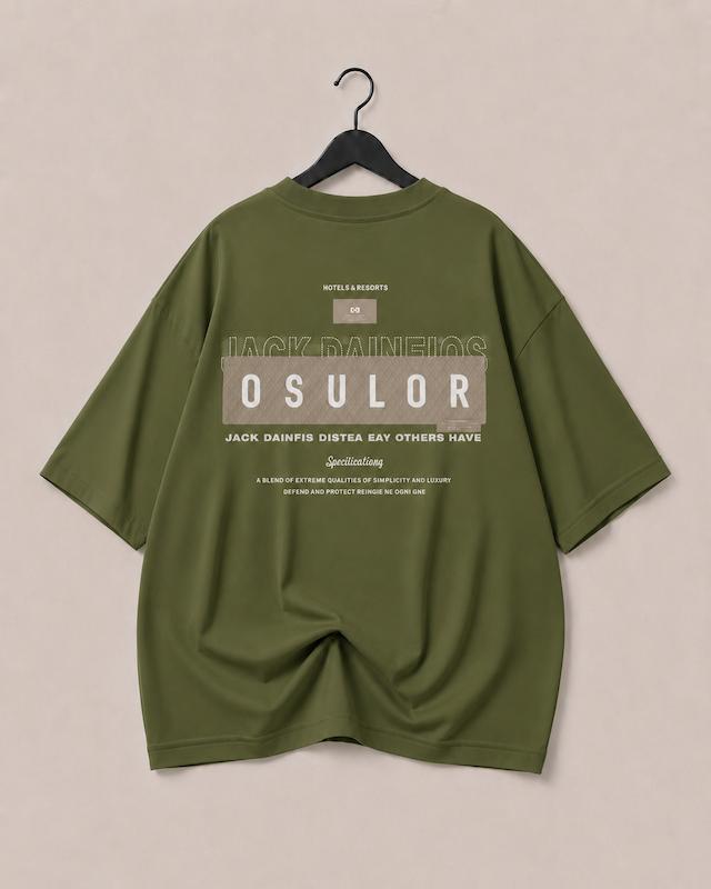 تیشرت دو نخ سبز فرمی OSOLUR | کد 81 (عمده)