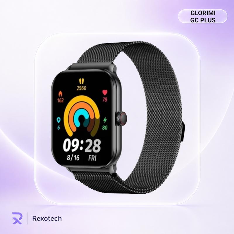 ساعت هوشمند گلوریمی Glorimi GC Plus  نمایشگر AMOLED مکالمه بلوتوثی پایش سلامت ۲۴ ساعته و طراحی شیک
