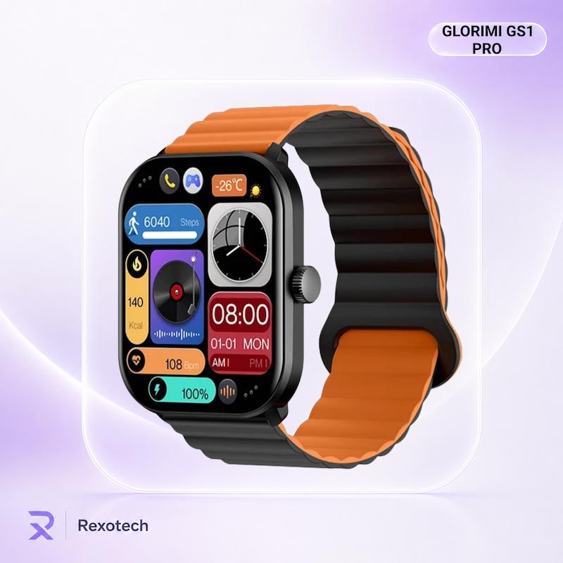 ساعت هوشمند گلوریمی Glorimi GS1 Pro نمایشگر AMOLED مکالمه بلوتوثی پایش سلامت ۲۴ ساعته و باتری ۵ روزه