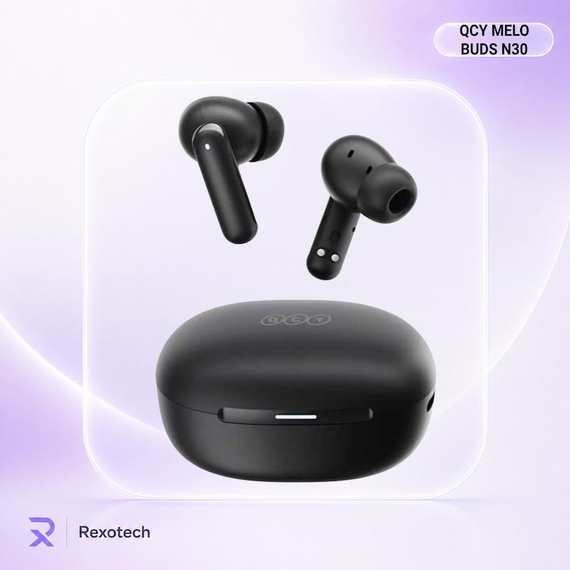 هندزفری بلوتوثی کیو سی وای QCY MeloBuds N30 با نویز کنسلینگ 45 دسی‌بل، بلوتوث 5.4، درایور 10 میلی‌متری و شارژدهی تا 28 ساعت