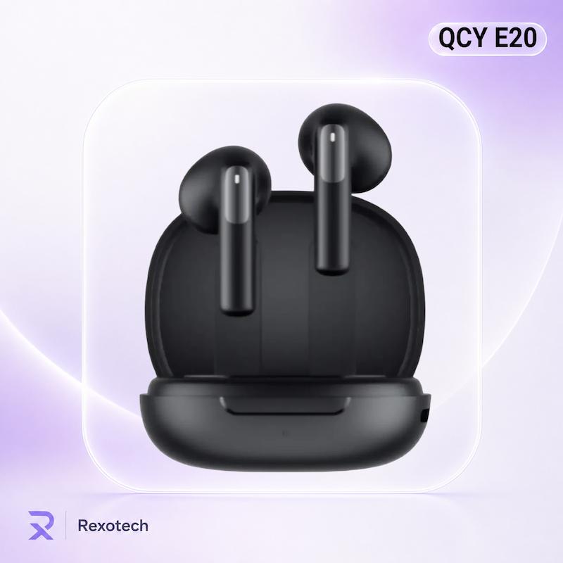 هندزفری بلوتوثی کیو سی وای QCY AilyBuds E20 با نویز کنسلینگ هیبریدی ANC، بلوتوث 5.3، درایور 13 میلی‌متری و شارژدهی تا 30 ساعت