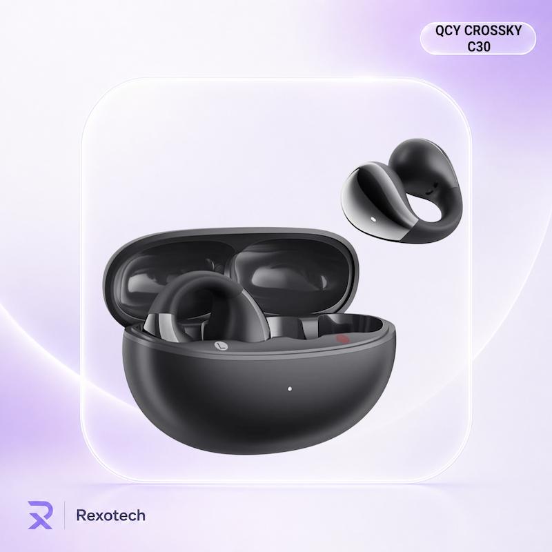هندزفری بلوتوثی QCY Crossky C30 با طراحی Open Ear، بلوتوث 5.4، درایور 10.8 میلی‌متری و شارژدهی 25 ساعت