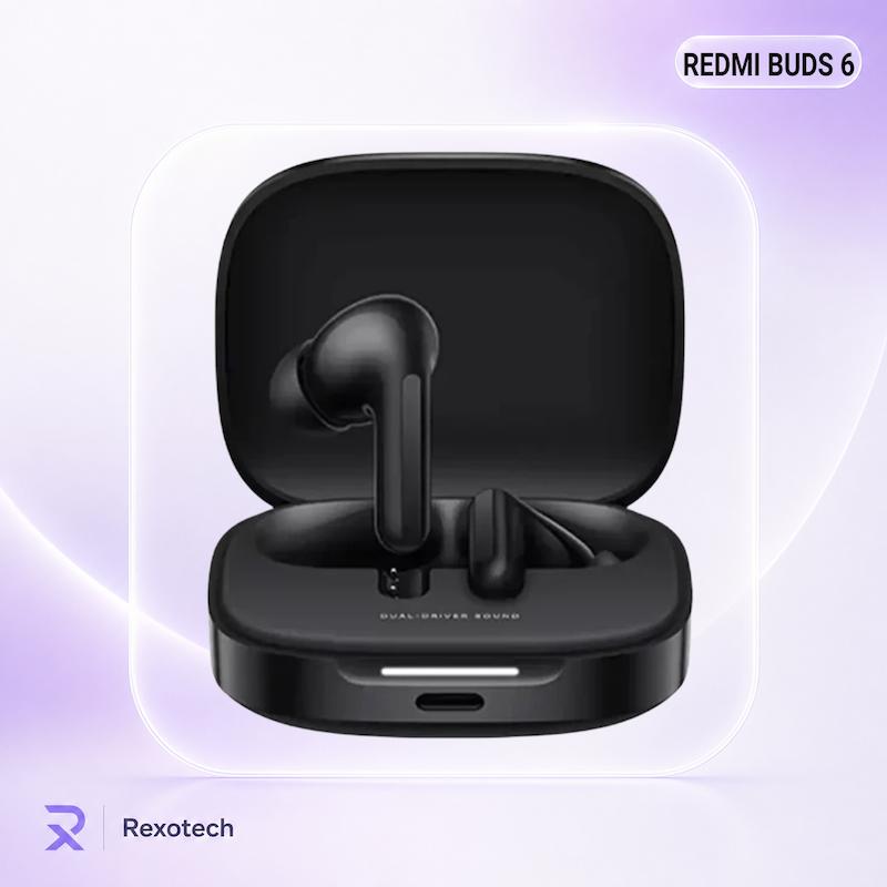 هندزفری بلوتوثی شیائومی Redmi Buds 6 نویز کنسلینگ ANC 49 دسی‌بل صدای دوگانه Dual Driver و شارژدهی 42 ساعت