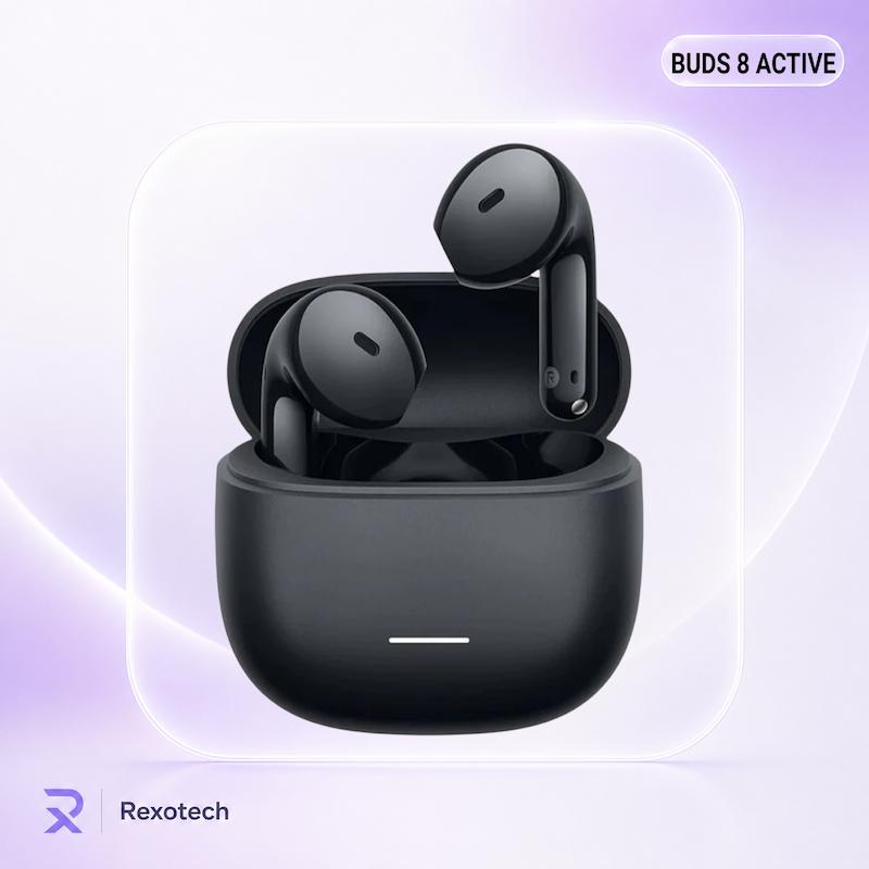 هندزفری بلوتوثی شیائومی Redmi Buds 8 Active صدای قدرتمند با درایور 14.2 میلی‌متری شارژدهی 37 ساعت و بلوتوث 5.4