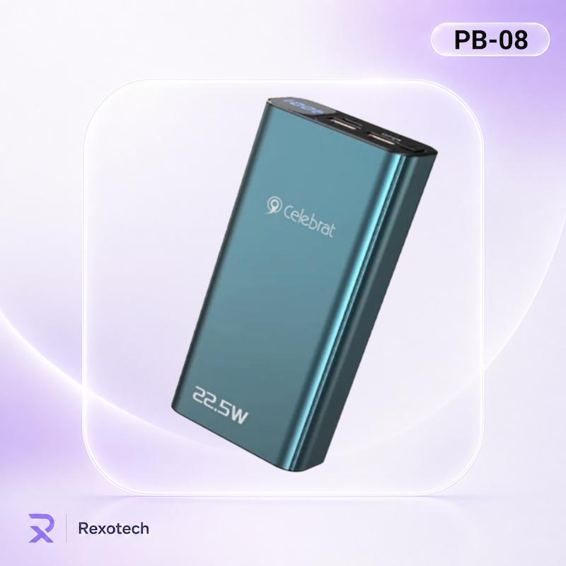 پاوربانک سلبریت مدل PB-08 با ظرفیت 20000 میلی آمپر ساعت